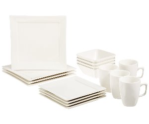 classic white dinnerware set square shaped