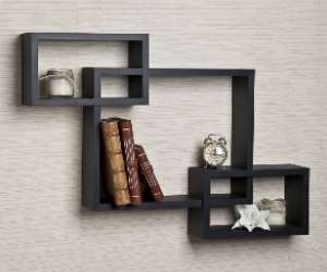 Intersecting Boxes Espresso Color Wall Shelf