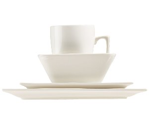 white elegent dinnerware set square shape